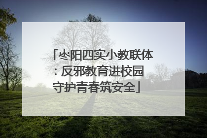 枣阳四实小教联体：反邪教育进校园 守护青春筑安全