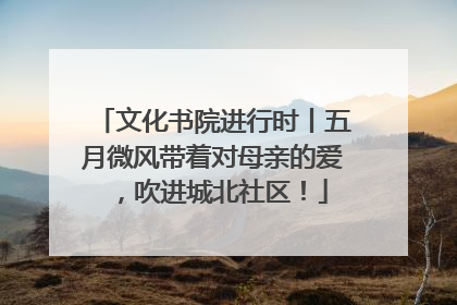 文化书院进行时丨五月微风带着对母亲的爱，吹进城北社区！