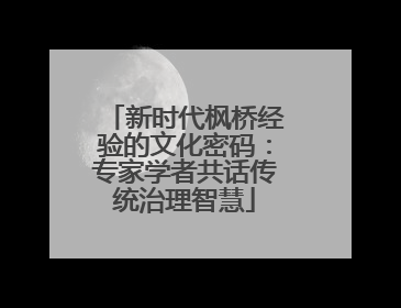 新时代枫桥经验的文化密码：专家学者共话传统治理智慧