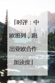 时评：中欧班列，跑出亚欧合作加速度
