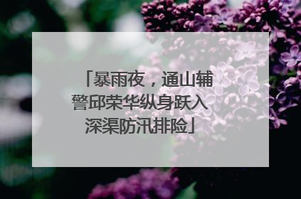 暴雨夜，通山辅警邱荣华纵身跃入深渠防汛排险