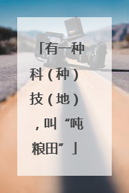 有一种科（种）技（地），叫“吨粮田”