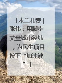 木兰礼赞｜张伟：用脚步丈量城市经纬，为民生项目按下“加速键”