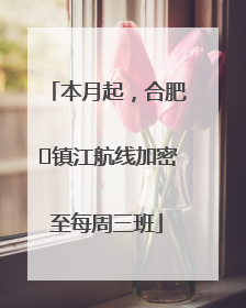 本月起，合肥⇋镇江航线加密至每周三班