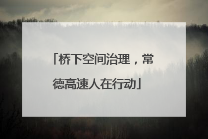 桥下空间治理，常德高速人在行动
