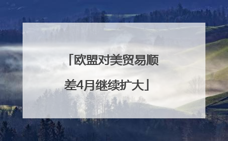 欧盟对美贸易顺差4月继续扩大