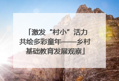 激发“村小”活力 共绘多彩童年——乡村基础教育发展观察