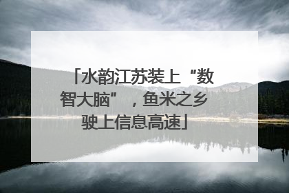 水韵江苏装上“数智大脑”，鱼米之乡驶上信息高速