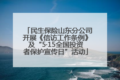 民生保险山东分公司开展《信访工作条例》及“5·15全国投资者保护宣传日”活动