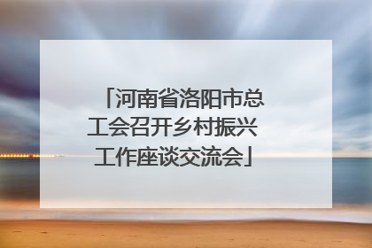 河南省洛阳市总工会召开乡村振兴工作座谈交流会