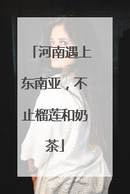 河南遇上东南亚，不止榴莲和奶茶