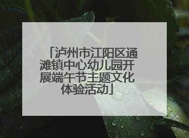 泸州市江阳区通滩镇中心幼儿园开展端午节主题文化体验活动