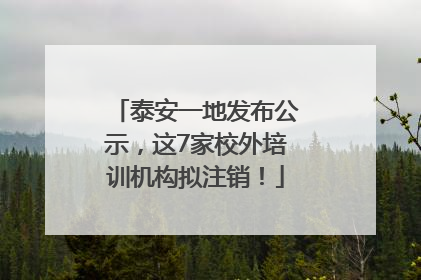 泰安一地发布公示，这7家校外培训机构拟注销！