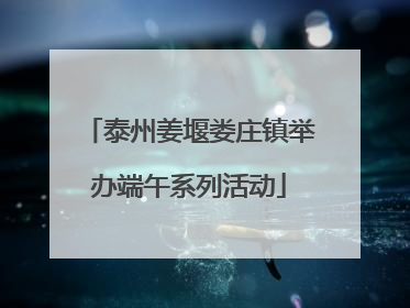 泰州姜堰娄庄镇举办端午系列活动