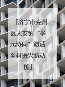 济宁市兖州区大安镇“多元协同”激活乡村振兴新动能