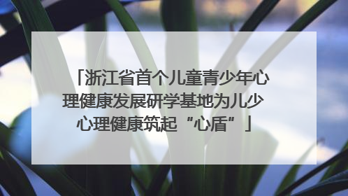浙江省首个儿童青少年心理健康发展研学基地为儿少心理健康筑起“心盾”