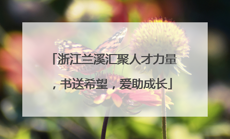 浙江兰溪汇聚人才力量，书送希望，爱助成长
