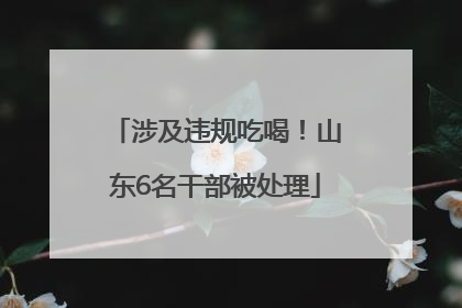 涉及违规吃喝！山东6名干部被处理