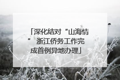 深化结对“山海情” 浙江侨务工作完成首例异地办理