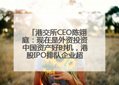 港交所CEO陈翊庭：现在是外资投资中国资产好时机，港股IPO排队企业超160家