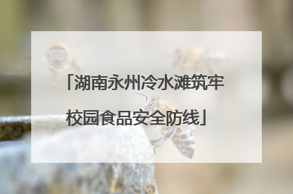 湖南永州冷水滩筑牢校园食品安全防线