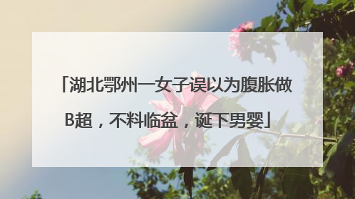 湖北鄂州一女子误以为腹胀做B超，不料临盆，诞下男婴