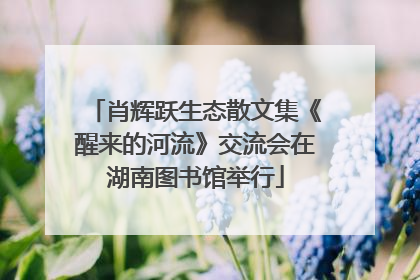 肖辉跃生态散文集《醒来的河流》交流会在湖南图书馆举行