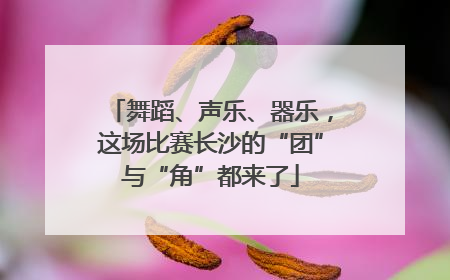 舞蹈、声乐、器乐，这场比赛长沙的“团”与“角”都来了