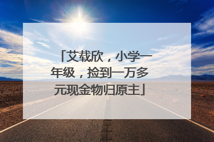 艾载欣，小学一年级，捡到一万多元现金物归原主