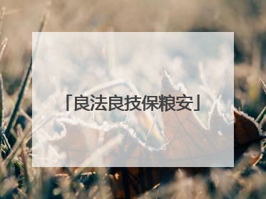 良法良技保粮安