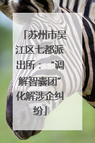 苏州市吴江区七都派出所：“调解智囊团”化解涉企纠纷