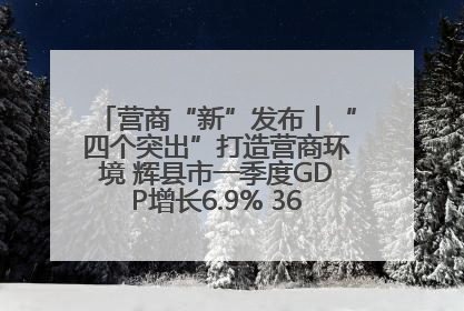 营商“新”发布丨“四个突出”打造营商环境 辉县市一季度GDP增长6.9% 36个重点项目落地