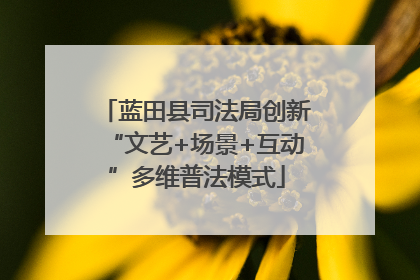 蓝田县司法局创新“文艺+场景+互动”多维普法模式