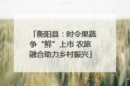 衡阳县：时令果蔬争“鲜”上市 农旅融合助力乡村振兴