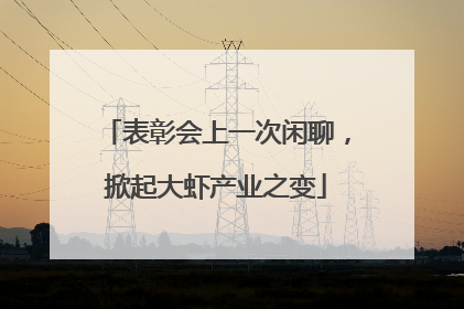 表彰会上一次闲聊，掀起大虾产业之变