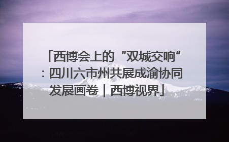 西博会上的“双城交响”：四川六市州共展成渝协同发展画卷｜西博视界