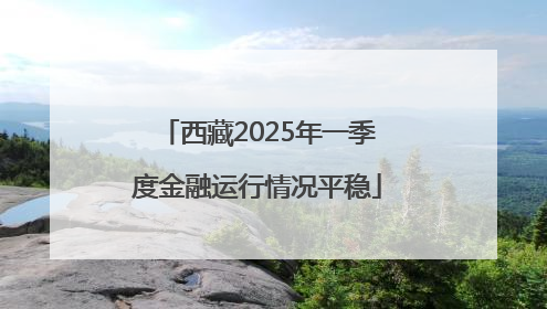 西藏2025年一季度金融运行情况平稳
