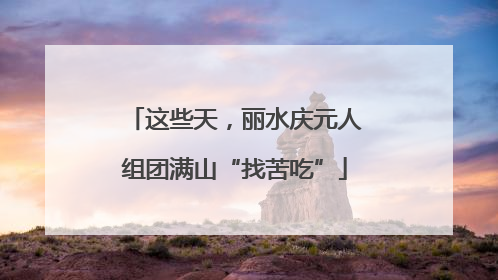 这些天，丽水庆元人组团满山“找苦吃”