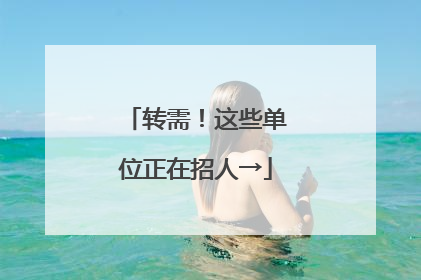 转需！这些单位正在招人→