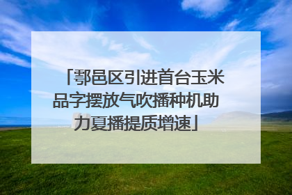 鄠邑区引进首台玉米品字摆放气吹播种机助力夏播提质增速