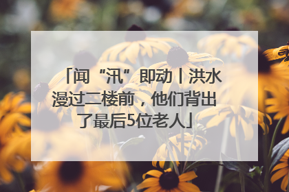 闻“汛”即动丨洪水漫过二楼前，他们背出了最后5位老人
