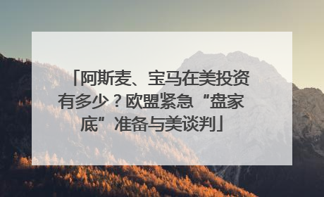 阿斯麦、宝马在美投资有多少？欧盟紧急“盘家底”准备与美谈判