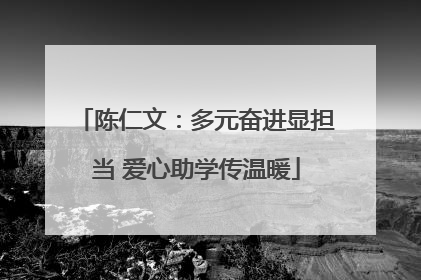 陈仁文：多元奋进显担当 爱心助学传温暖