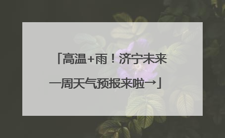 高温+雨！济宁未来一周天气预报来啦→