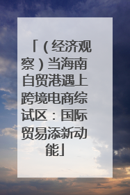 （经济观察）当海南自贸港遇上跨境电商综试区：国际贸易添新动能