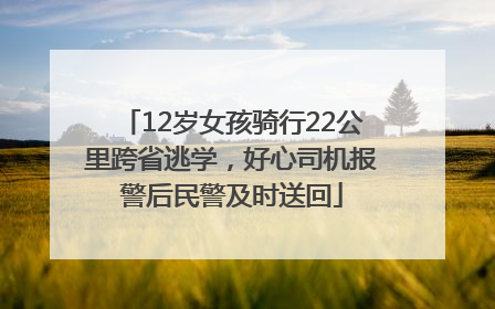 12岁女孩骑行22公里跨省逃学，好心司机报警后民警及时送回