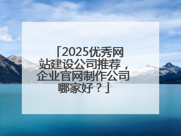 2025优秀网站建设公司推荐，企业官网制作公司哪家好？