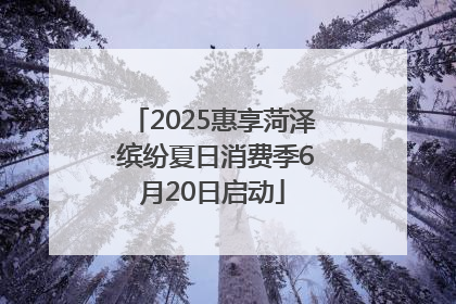 2025惠享菏泽·缤纷夏日消费季6月20日启动