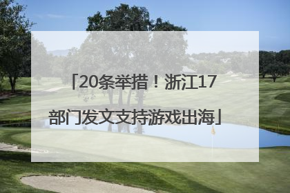 20条举措！浙江17部门发文支持游戏出海