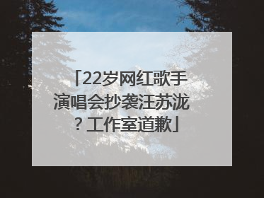 22岁网红歌手演唱会抄袭汪苏泷？工作室道歉